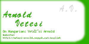 arnold vetesi business card